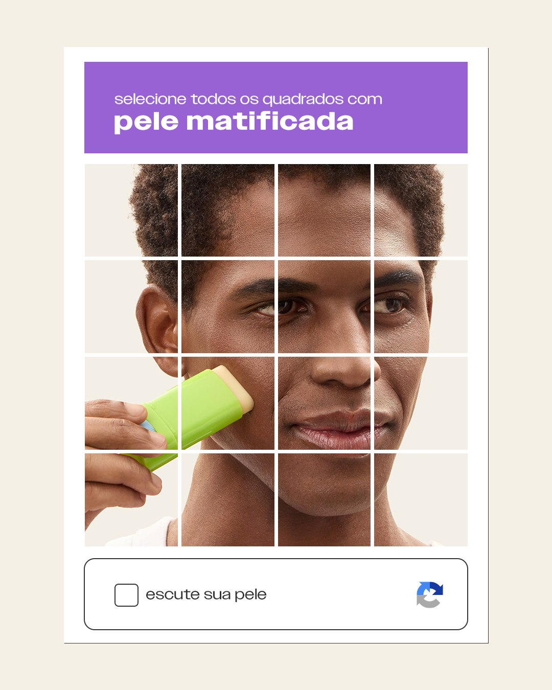 Instagram post with the caption: com o Bastão Antioleosidade, selecionar o lado mate fica muito m...