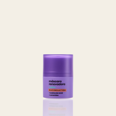 Máscara Renovadora Labial Sallve 14g – frasco roxo com gluconolactona, enzimas de romã e ceramidas